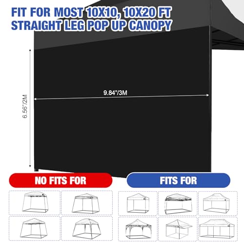 10 x 10 ft Canopy Tent Sidewalls with Zipper Doors, Waterproof, 4 Pack (Blue) L826