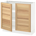 IKEA - SEKTION Base Cabinet with shelves/2 Doors, white/Torhamn Ash, 36x15x30 89377301