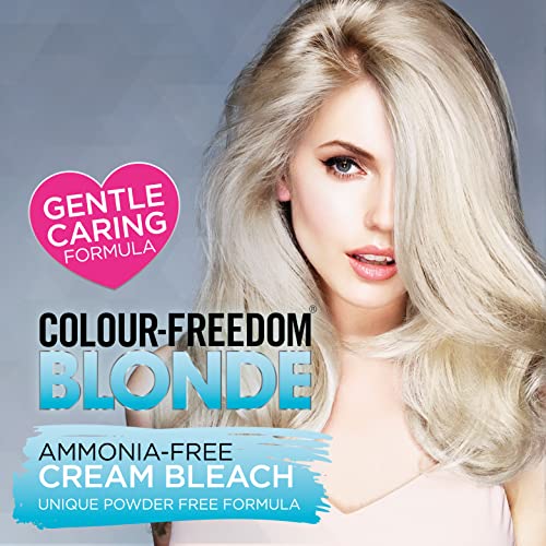 Cream Hair Bleach Kit, Ammonia-Free, Lifts up to 8 Shades, Complete Kit with Bowl, Brush, Gloves & Cap U12377