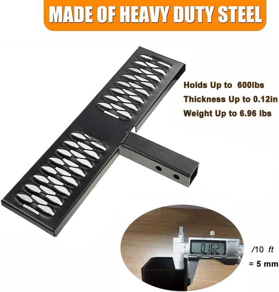 Universal Hitch Step Anti Slip Rust Towing Bumper Guard Black for 2" Rear Hitch Receivers K619