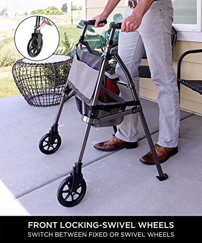 Junior Lightweight Folding Rolling Walker with Swivel Wheels O3021