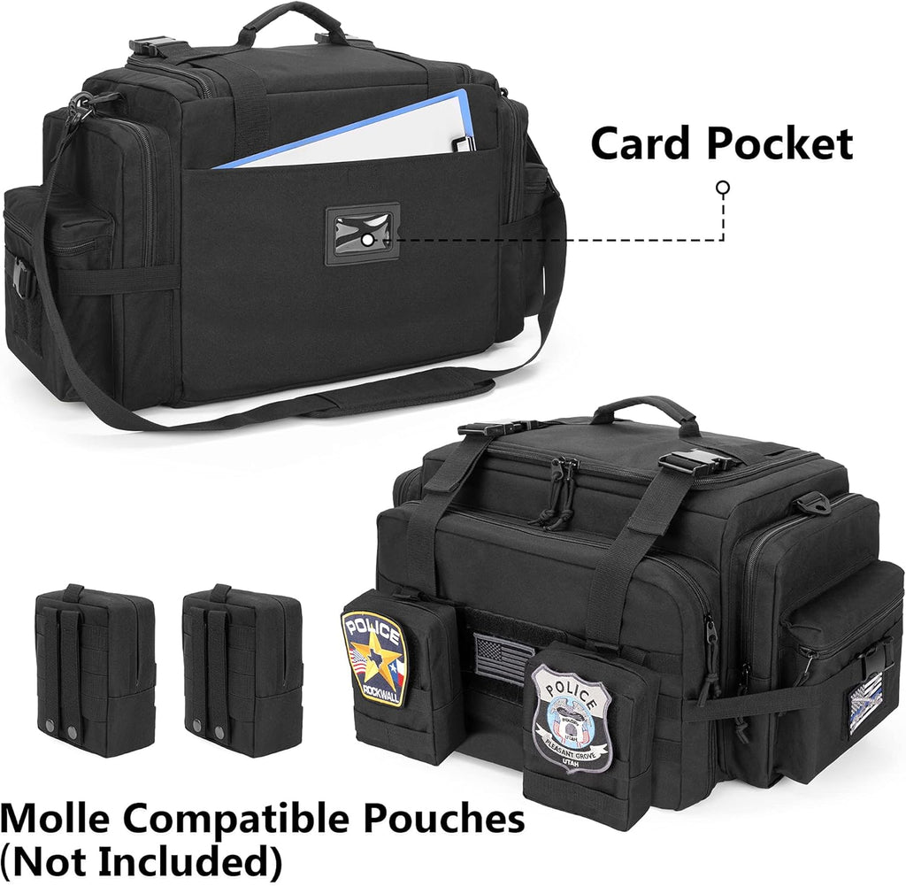 Patrol Bag for Police Gear, Car Front Seat Organizer with Laptop Layer, MOLLE Compatible, Black U998