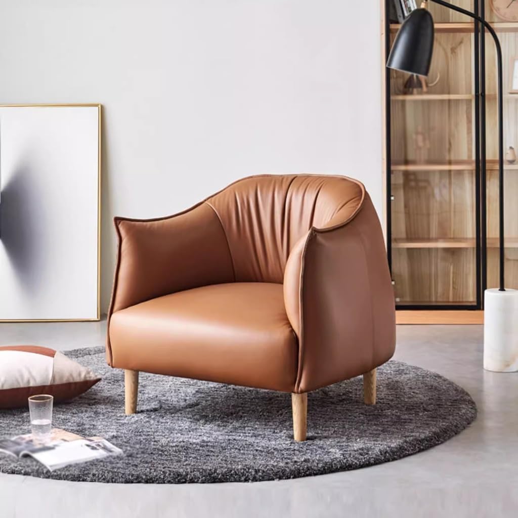 Leather Sofa for Living Room Modern Minimalist Solid Wood J593625