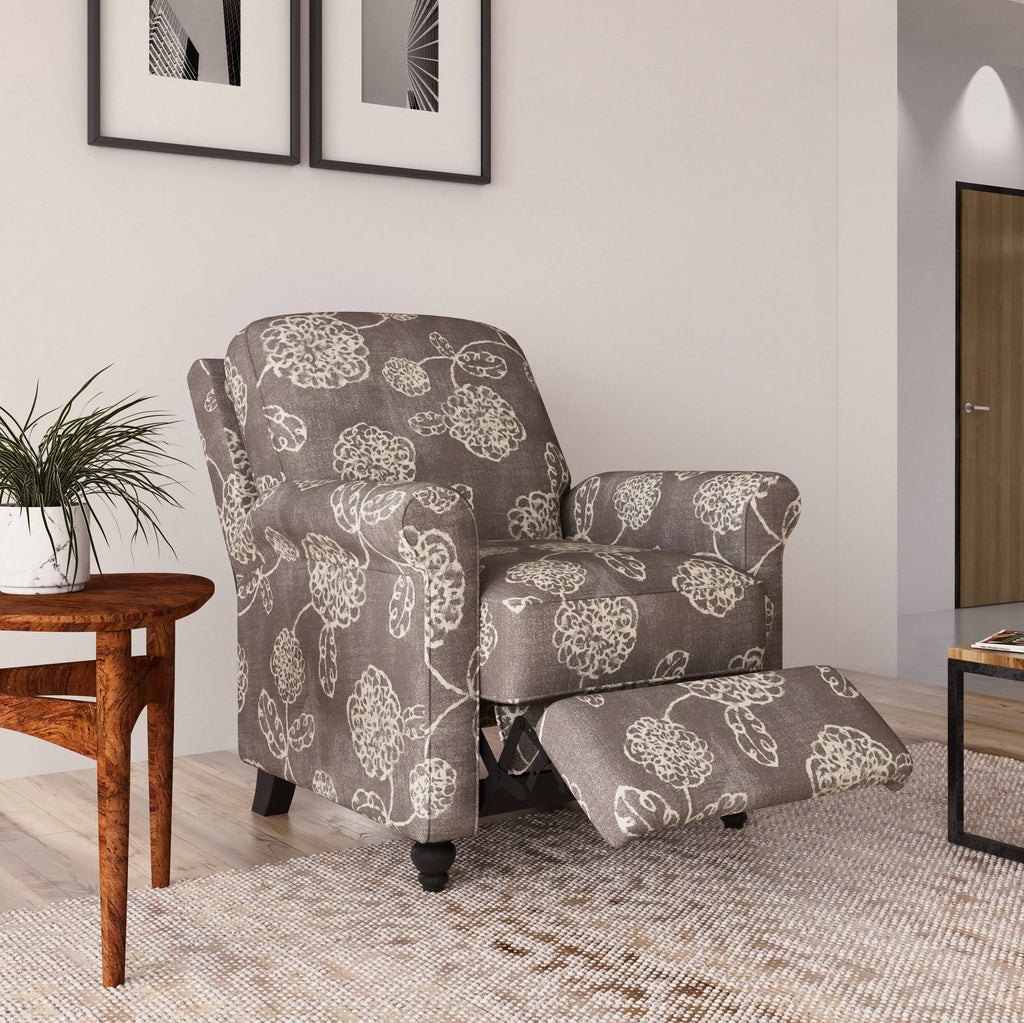 Push Back Recliner Chair in Warm Multi Floral Z8766