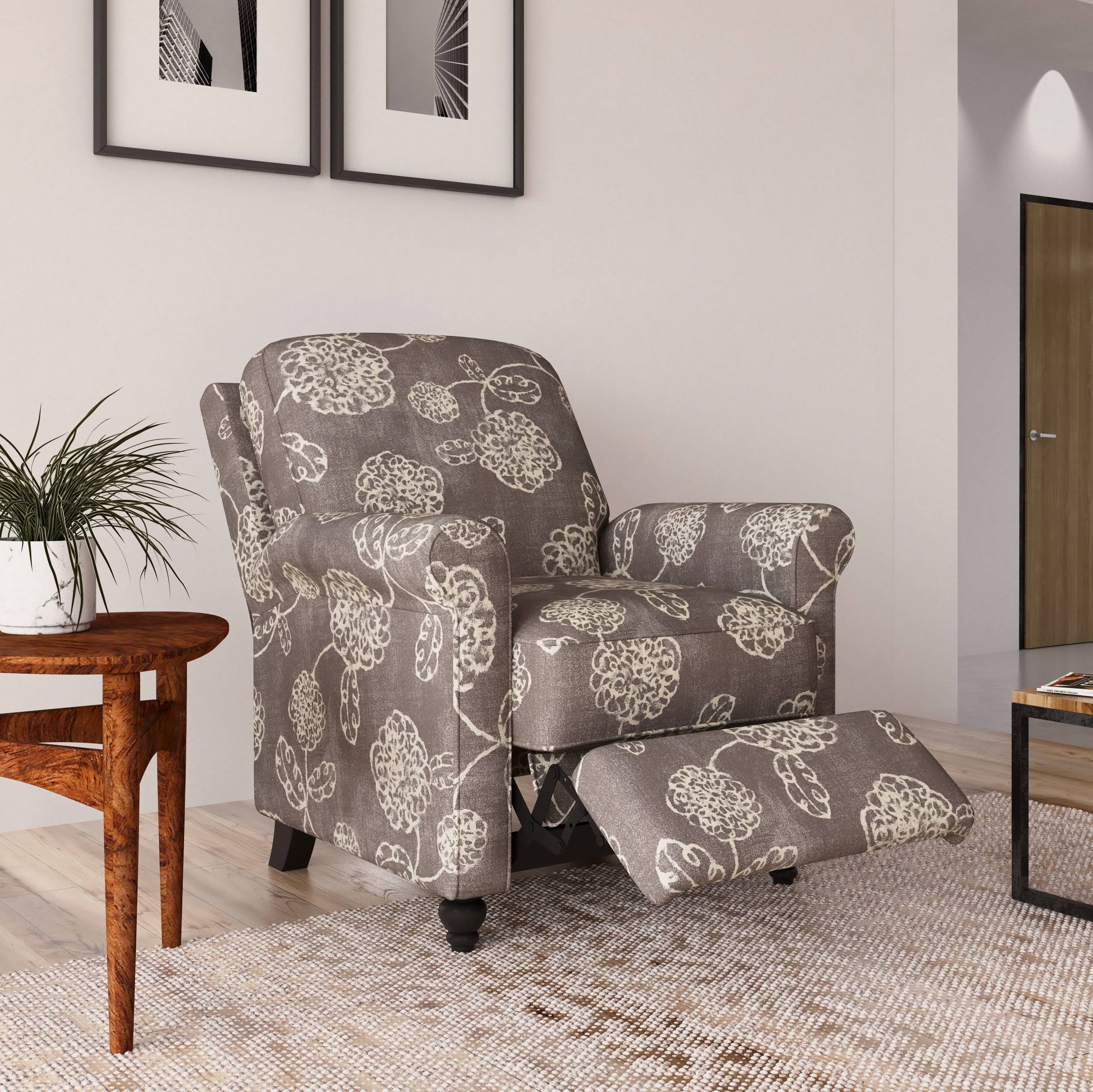 Push Back Recliner Chair in Warm Multi Floral Z8766