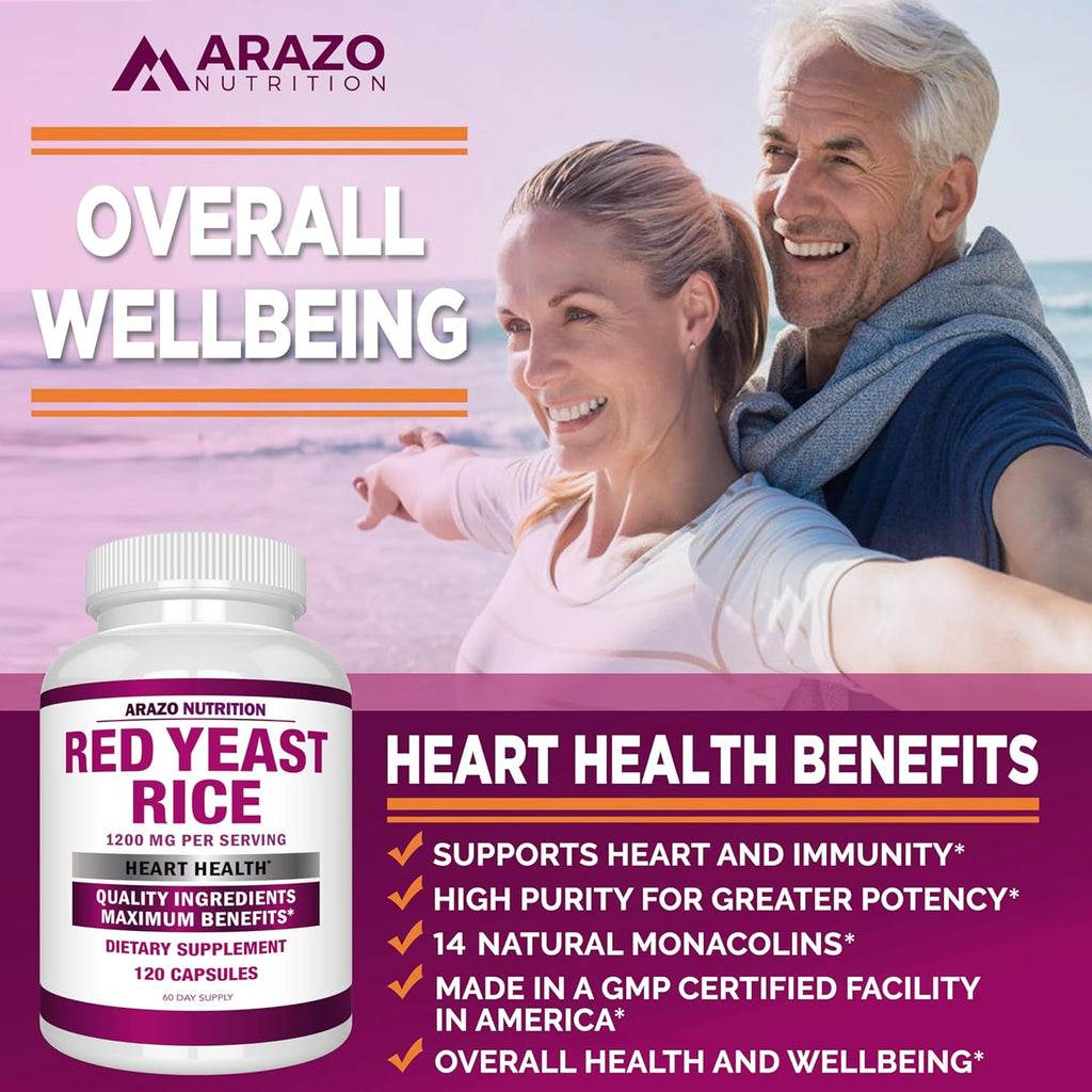 Red Yeast Rice Extract 1200 mg Supplement, 120 Capsules Z416068