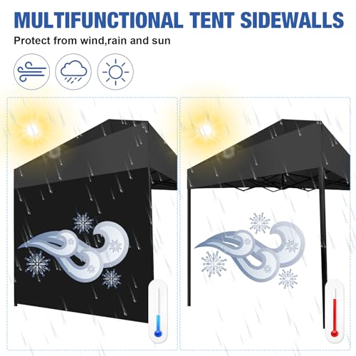 10 x 10 ft Canopy Tent Sidewalls with Zipper Doors, Waterproof, 4 Pack (Blue) L826