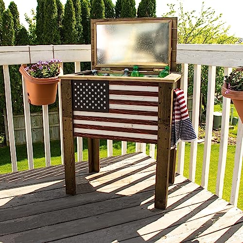 Outdoor Beverage Cooler with Folding Side Tables, 87 Quart U937