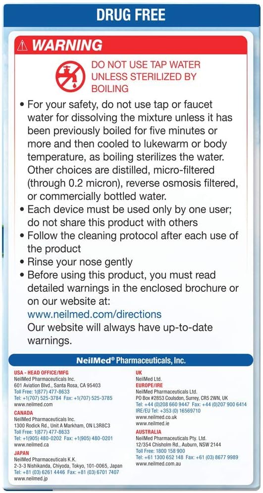 Cordless Pulsating Nasal Wash Kit with 30 Premixed Packets and 3 AA Batteries M441