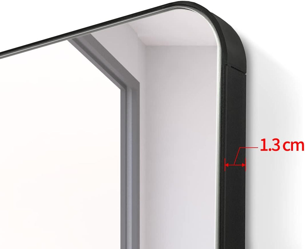 22" x 30" Black Aluminum Frame Pivot Rectangle Bathroom Mirror E69152