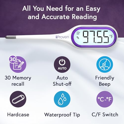 Basal Body Thermometer with Backlight, 1/100 Degree Precision for Ovulation Tracking C465