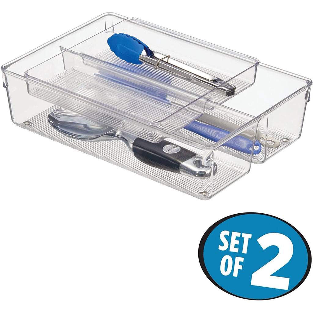 Stackable Kitchen Drawer Organizer with 2-Tier Tray I653