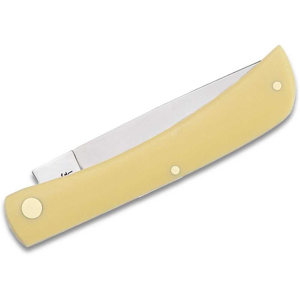 Yellow Delrin Handle CV Steel Pocket Knife I738