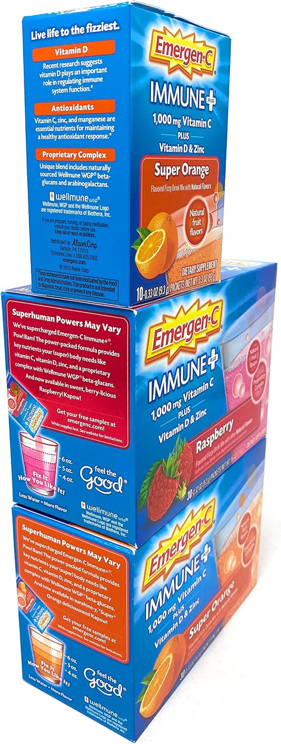 Dietary Supplement Fizzy Drink Mix Powder, Super Orange and Raspberry B964