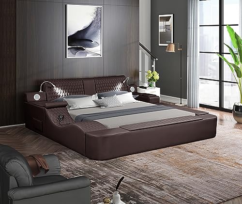 Queen Size Smart Bed Frame with Massage Recliner and Storage G4037