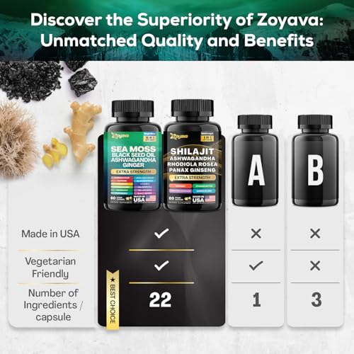 Sea Moss and Shilajit Bundle with Black Seed Oil and Ashwagandha D905