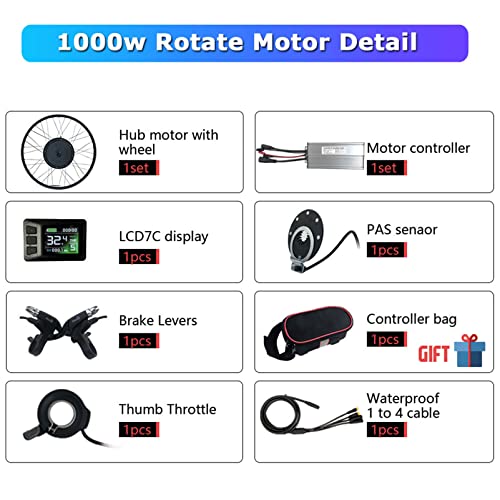 Electric Bike Conversion Kit, 48V 1500W Rear Hub Motor, 27.5 Inch Wheel U8323