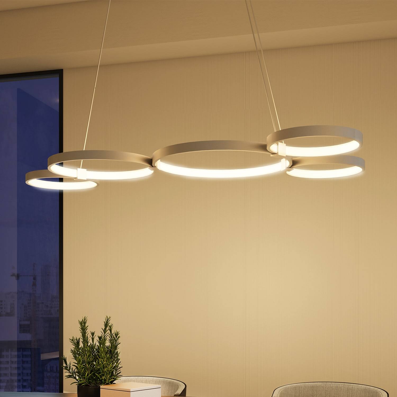 Modern Adjustable Multi-Ring LED Chandelier V7382