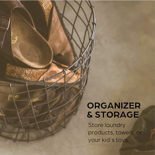 Wire basket for blankets, toys, pantry storage, bedroom and living room decor Y732993