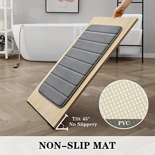 Black Memory Foam Bathroom Rug Set 3 Piece Non Slip Absorbent Shaggy Mats V3549
