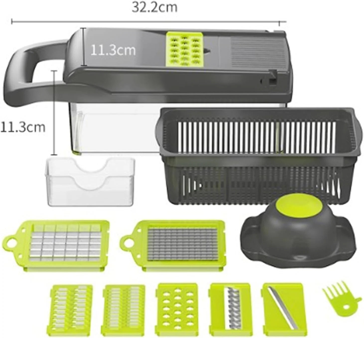 Vegetable Cutter & Slicer with Stainless Steel Blades, Kitchen Gadgets K2489