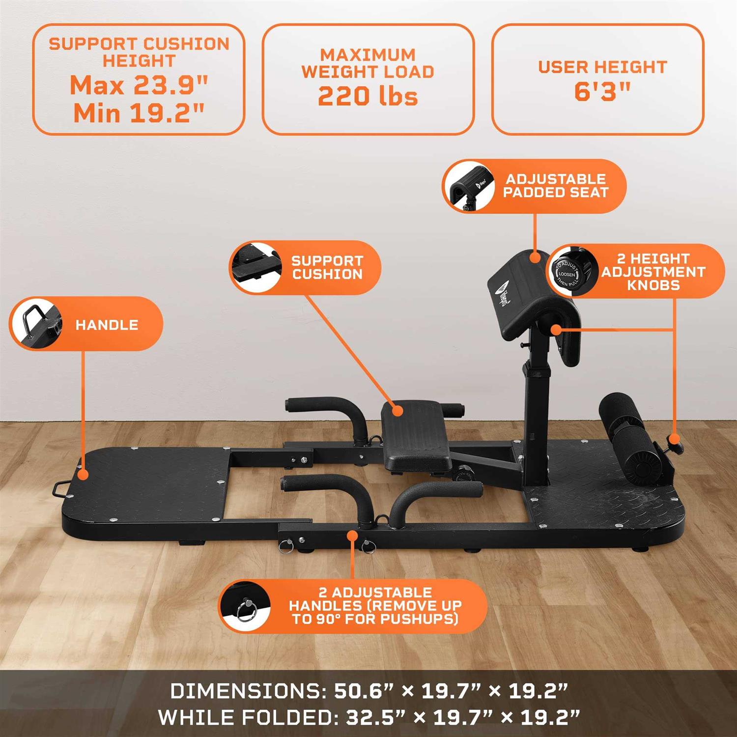 Hip Thrust Machine with Resistance Bands for Home Gym N6509