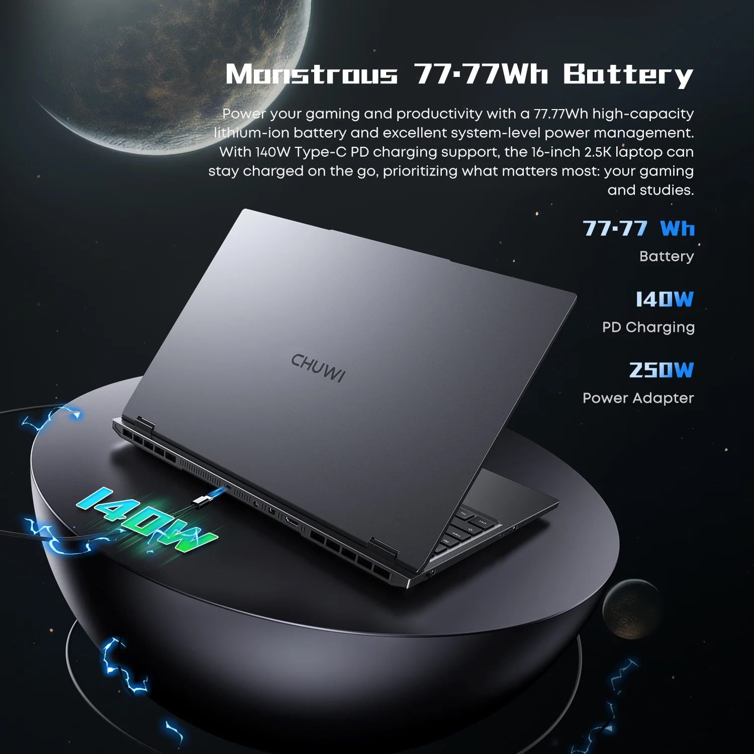 16" Gaming Laptop, RTX-5070Ti, 32GB DDR5, 1TB SSD, Windows 11 Pro S735346