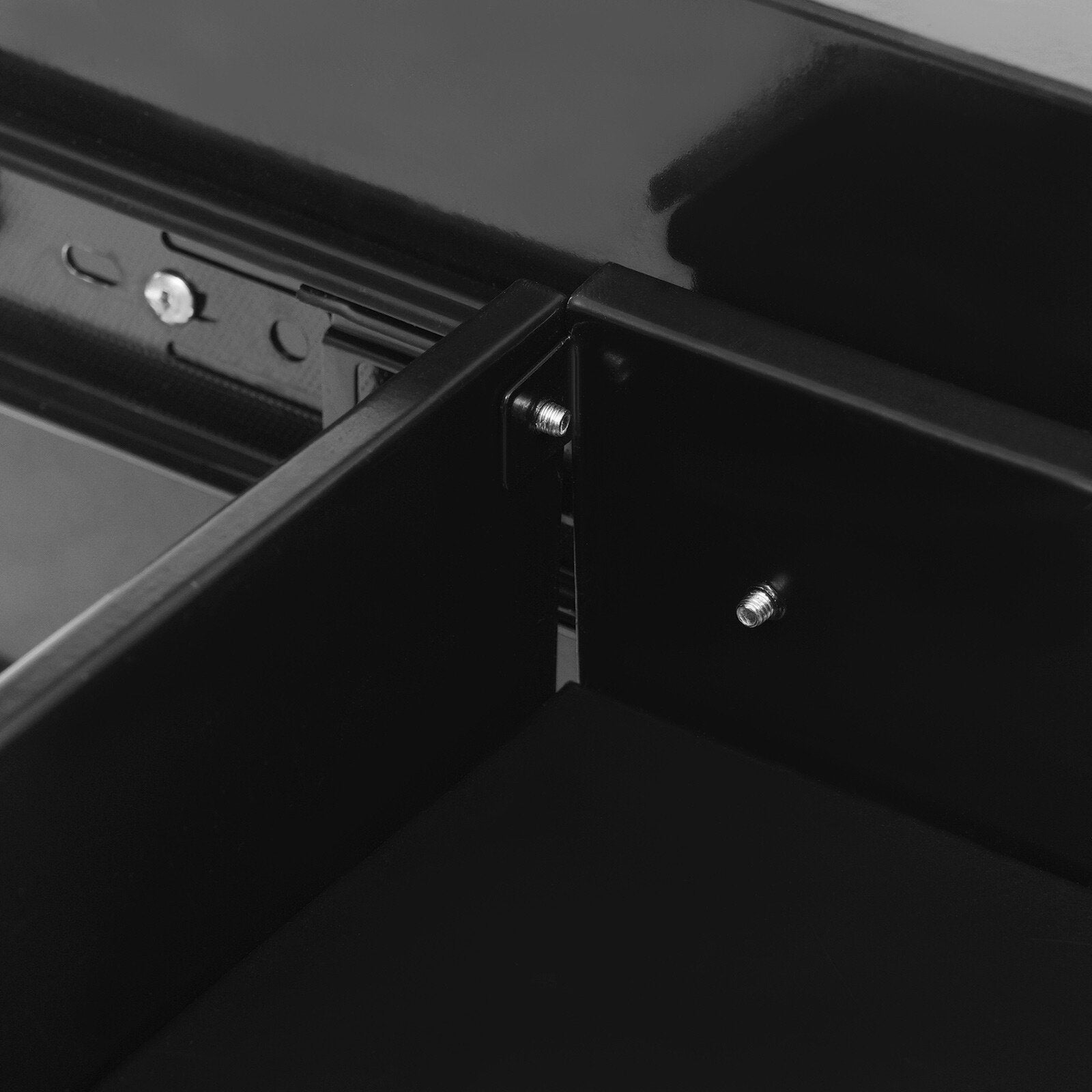Under Desk Sliding Drawer Organizer, Black Steel Pull-Out Storage Tray F149