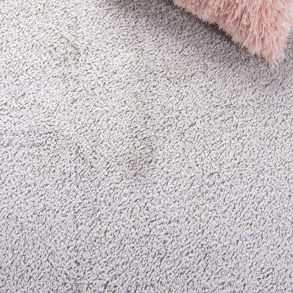 Shag Area Rug - 8' x 10', Light Grey, Solid Design G7812