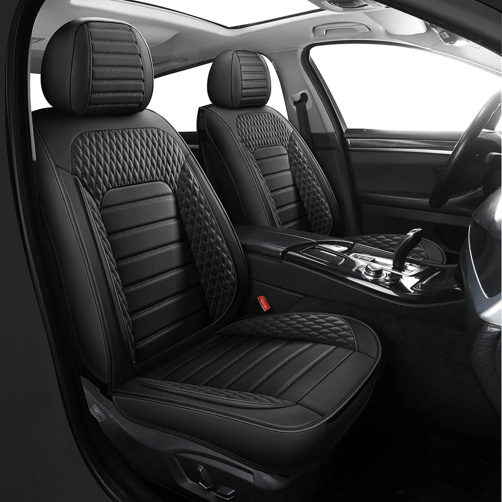Universal Car Seat Covers Faux Leather Full Set Front Only Grey D827