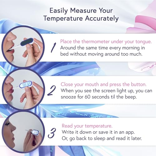 Basal Body Thermometer with Backlight, 1/100 Degree Precision for Ovulation Tracking C465