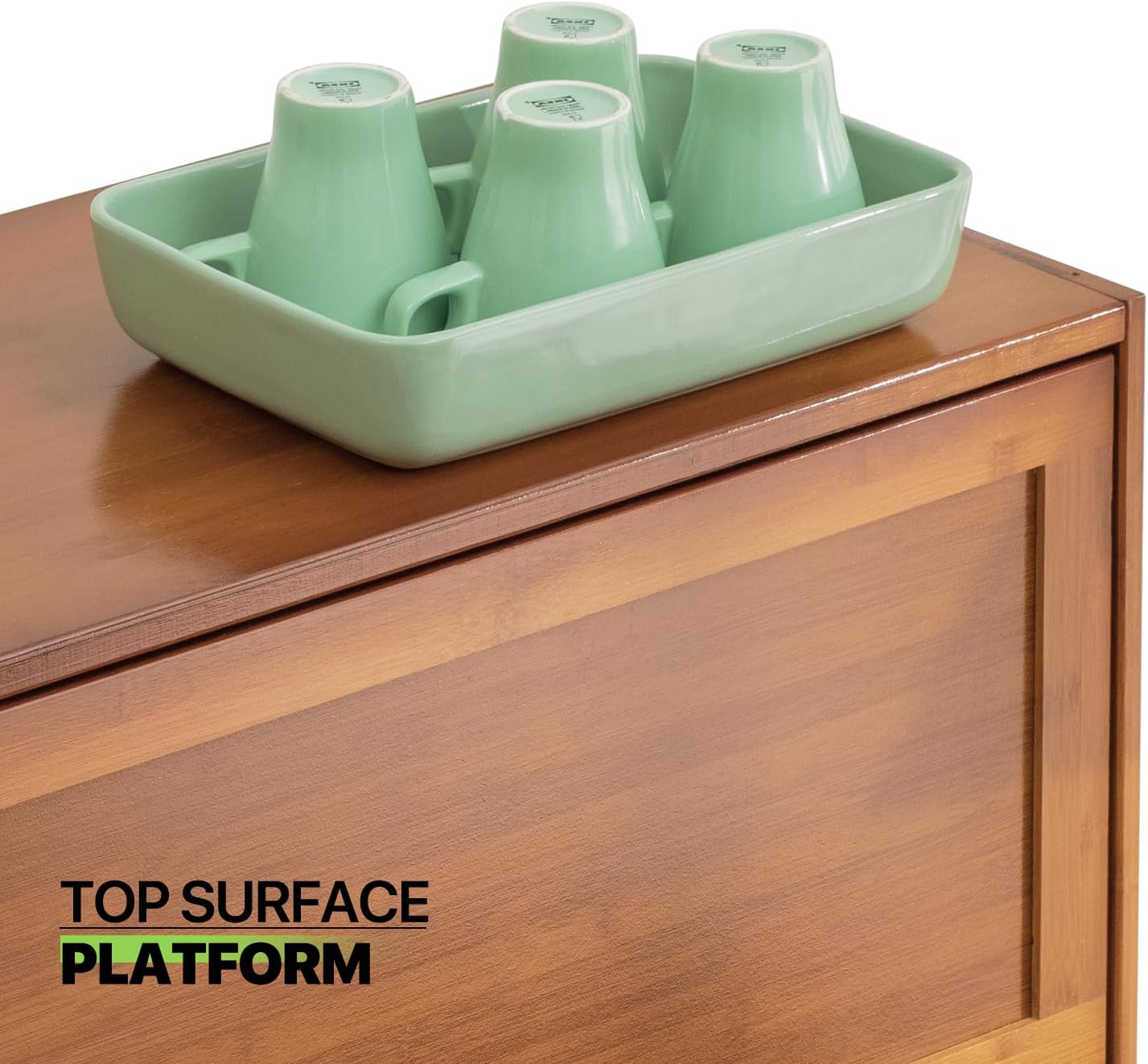 Bamboo 8 Tier Freestanding Shoe Storage Cabinet with Flip Doors P9230