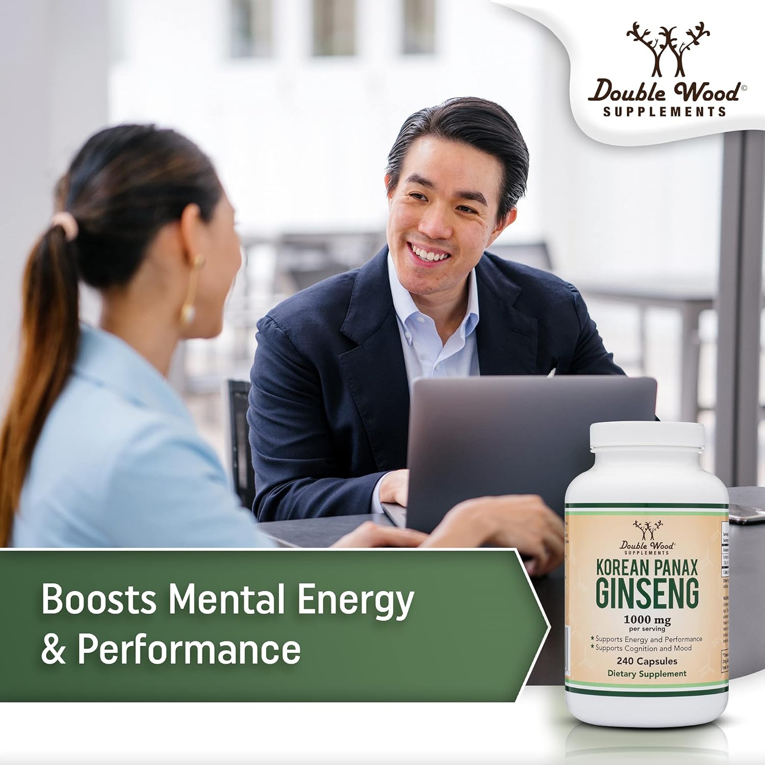 Korean Red Ginseng Extract Capsules 1000mg, 240 Vegan Capsules B3039