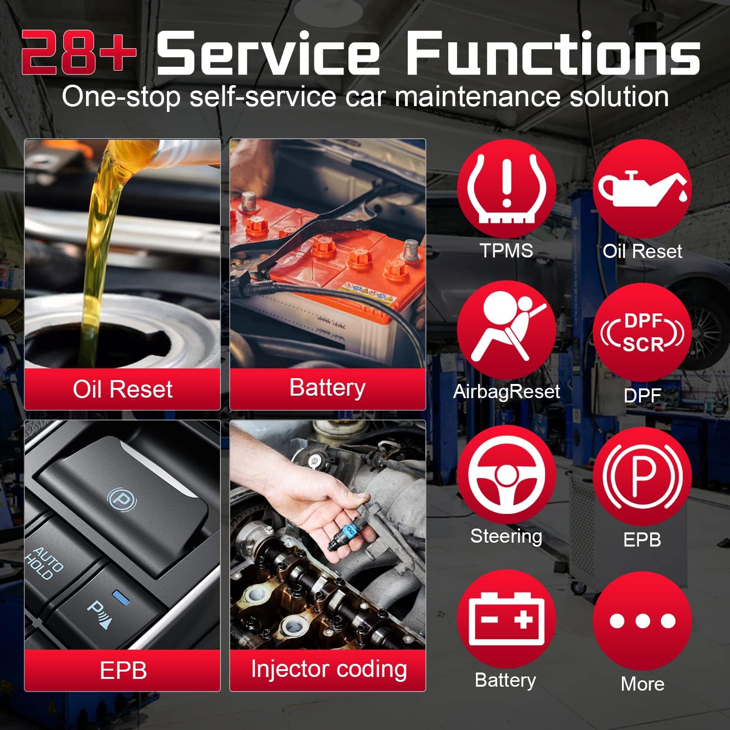 Bidirectional OBD2 Scanner with Active Testing, 28+ Service Functions F118