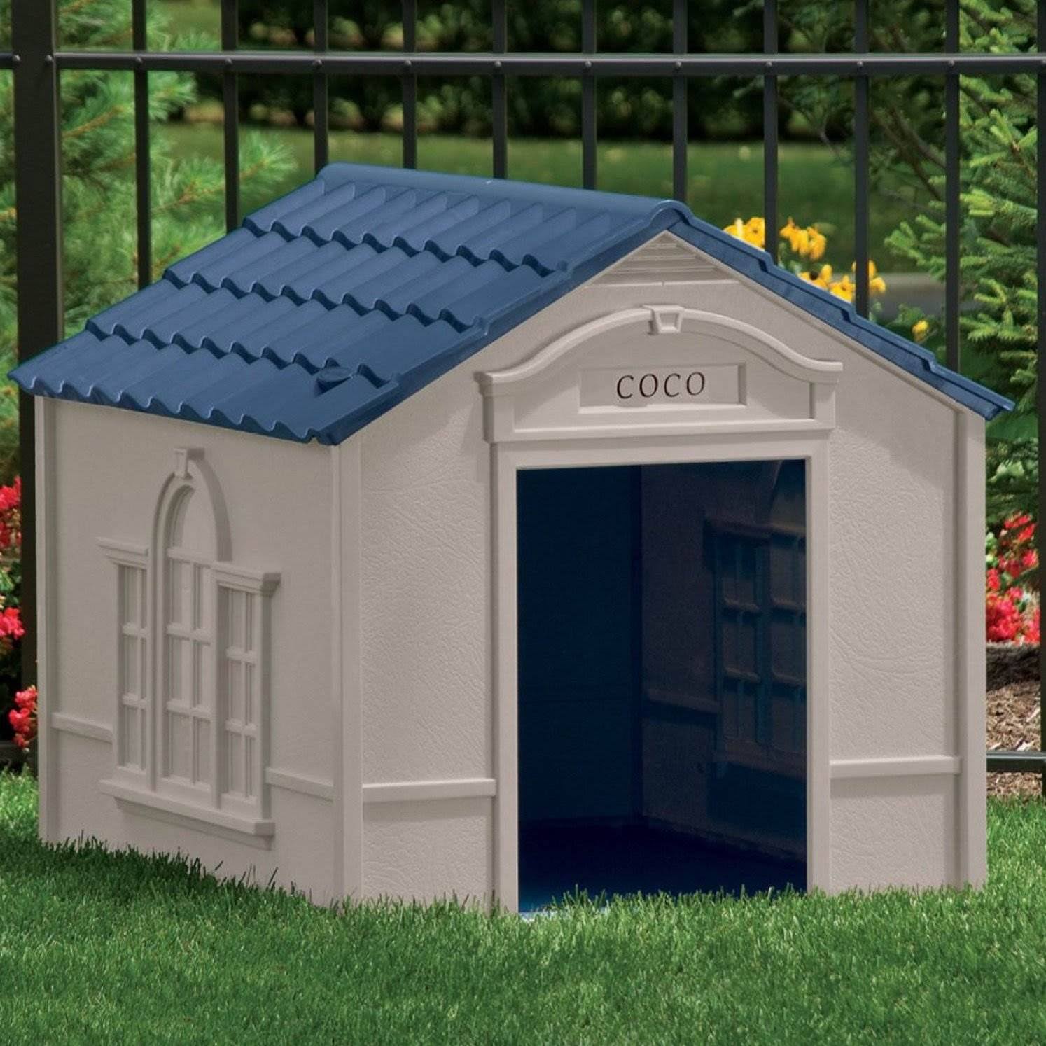 Large Weatherproof Resin Dog House (2 Pack) L4176