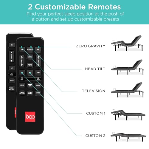 Ergonomic Twin XL Adjustable Bed with Wireless Remote, Massage, USB Ports Y801