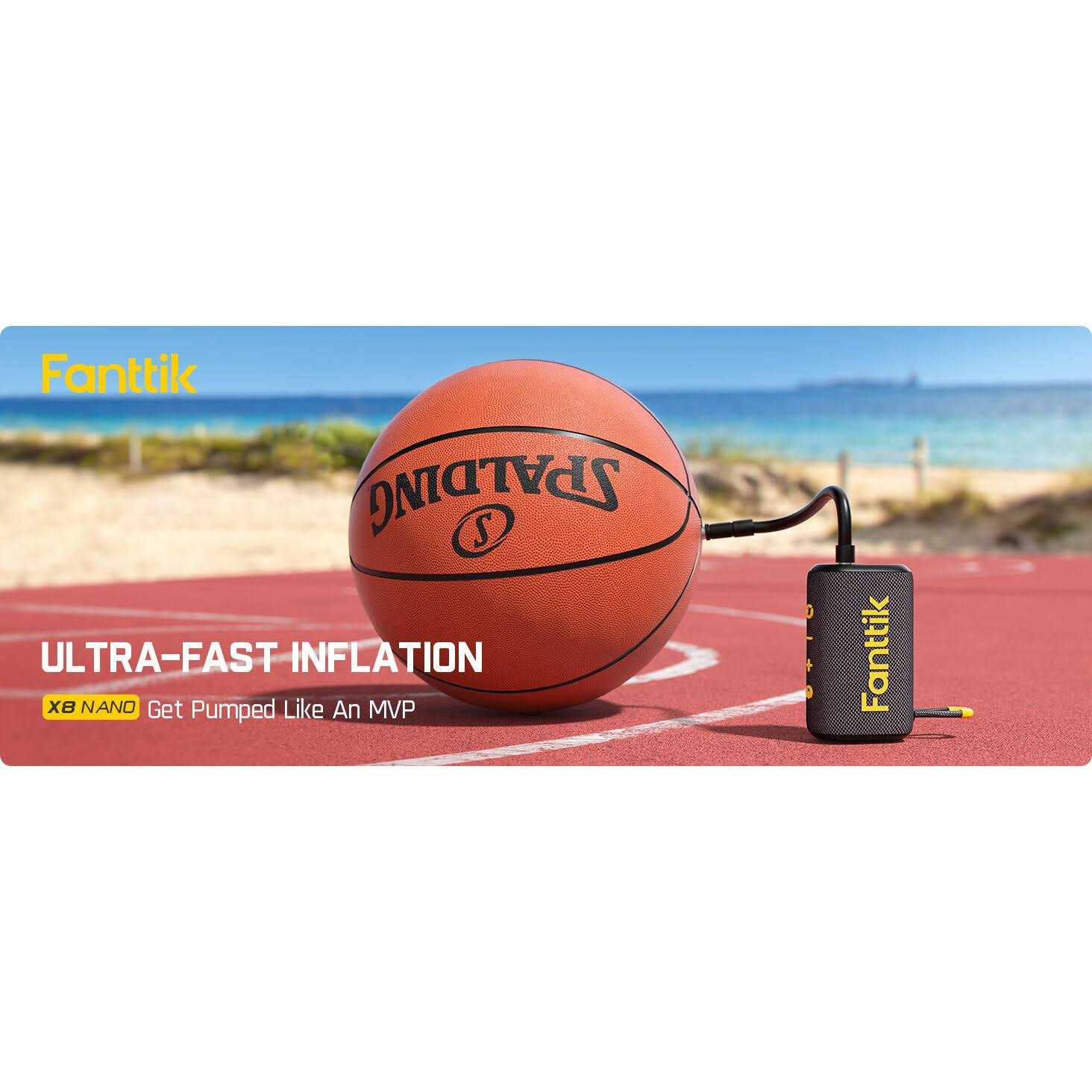 Electric Ball Pump for Sports Balls, Portable with Pressure Gauge and LED Display T488476