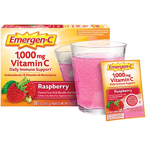 Dietary Supplement Fizzy Drink Mix with Vitamin C, Raspberry Flavor, 30 Count S888