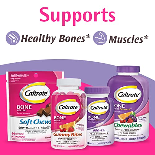 Calcium Vitamin D3 Chewable Supplement, Cherry Orange Fruit Punch, 60 Count W6644
