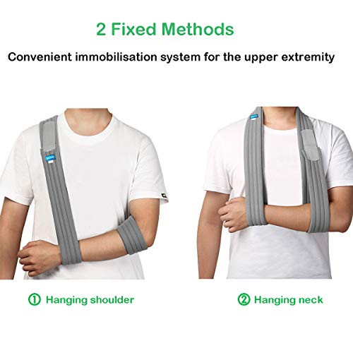 Arm Sling for Broken or Fractured Bones, Adjustable Shoulder Immobilizer A394