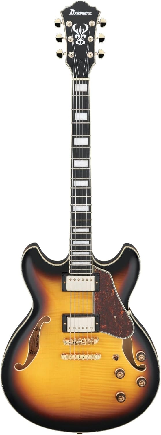 Semi-Hollow Electric Guitar Antique Yellow Sunburst E628