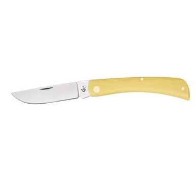 Yellow Delrin Handle CV Steel Pocket Knife I738