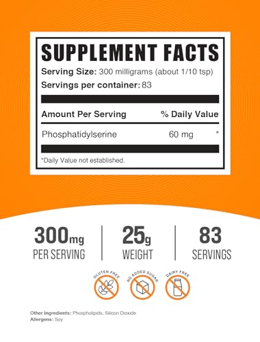 Phosphatidylserine Powder Supplement, 300mg per Serving, 500g X722