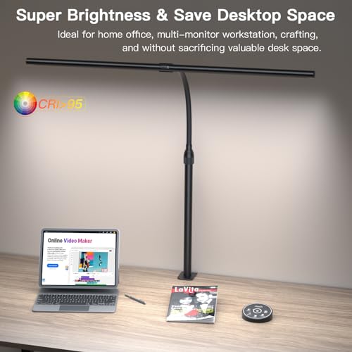 Desk Lamp with Remote Control, Adjustable Brightness & Color Temperature W111