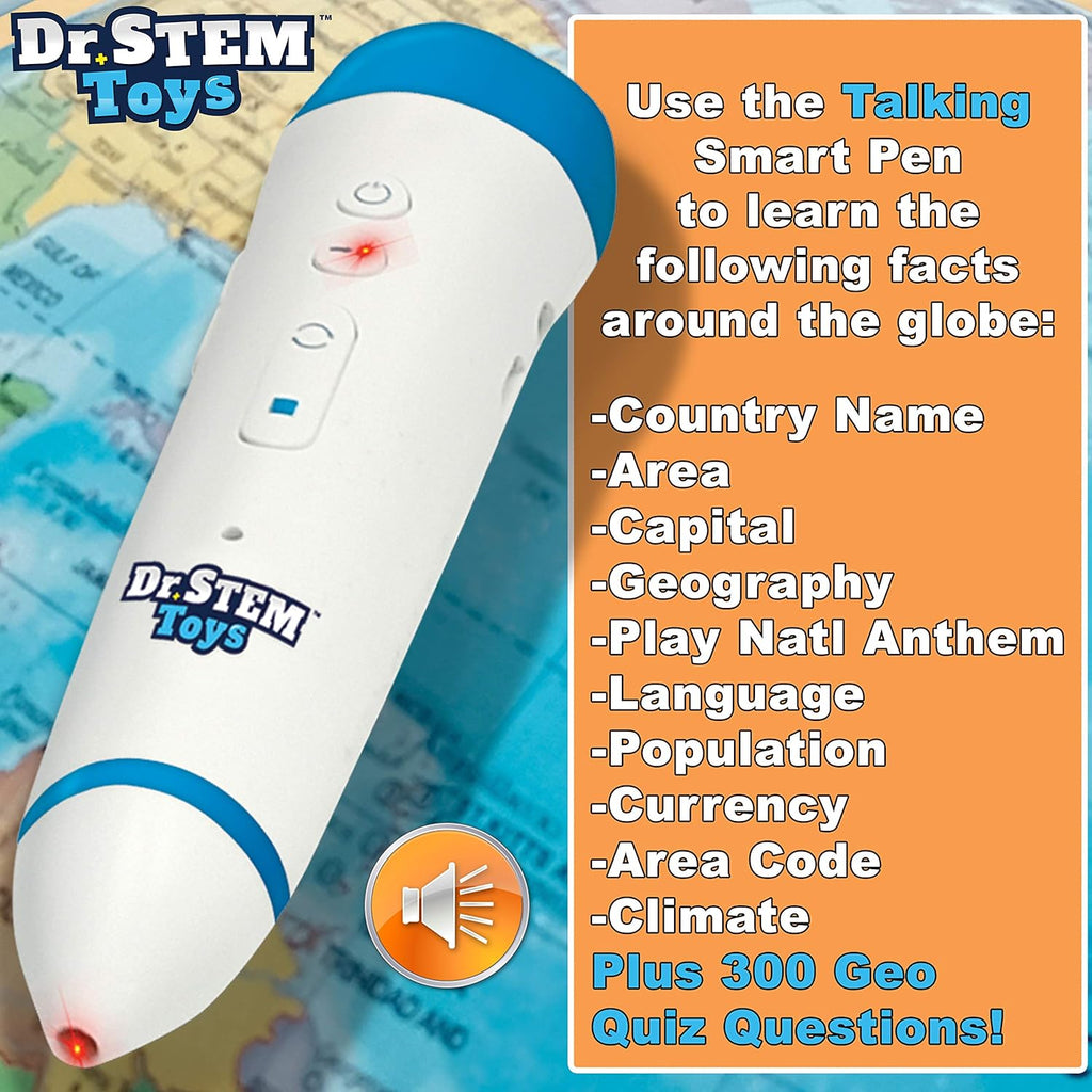 Talking World Globe with Interactive Stylus Pen and Stand, 9 Inches, Ages 6+ R449