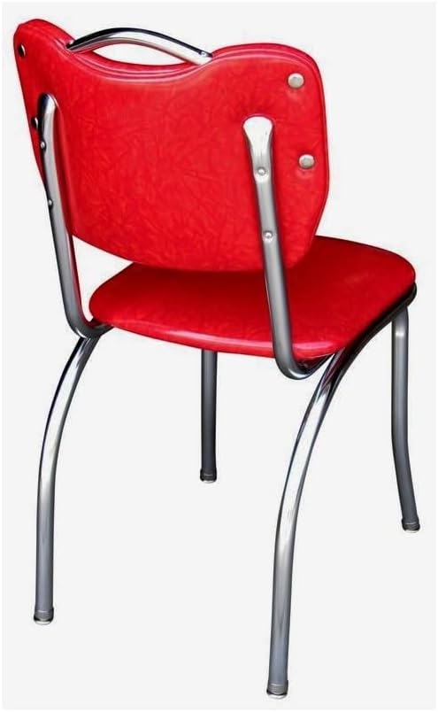 Handle Back Diner Chair with 1" Pulled Seat Cracked Ice Red