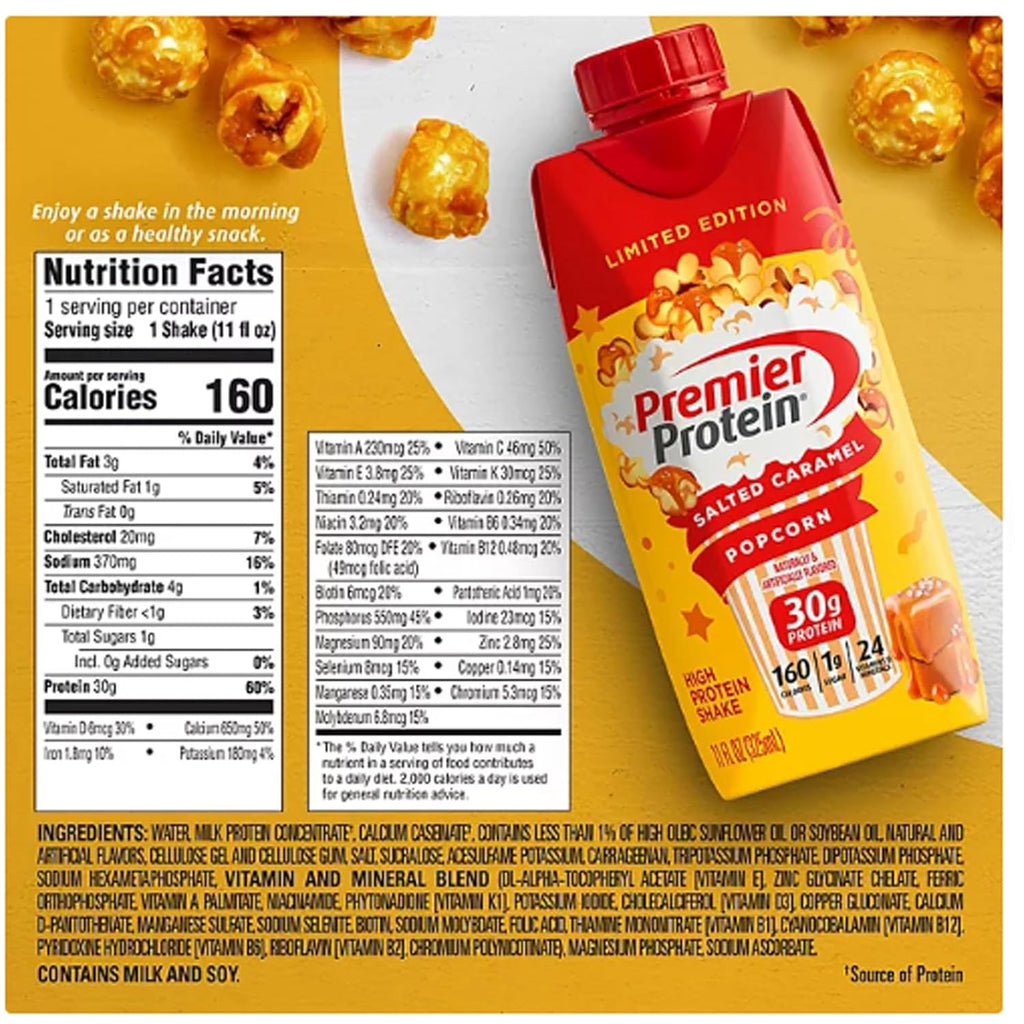 Salted Caramel Protein Shake, 11 fl oz, 12 Pack F5142