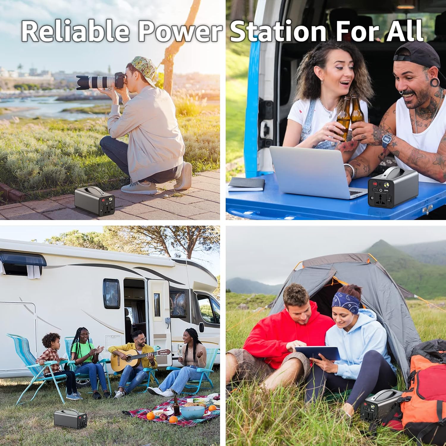 Portable Power Station 150Wh Camping Battery with Dual AC Outlet V26830