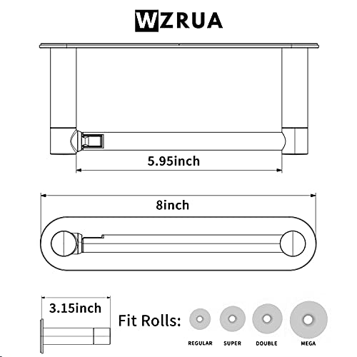 Adhesive Toilet Paper Holder Brushed Nickel, No Drilling J17928