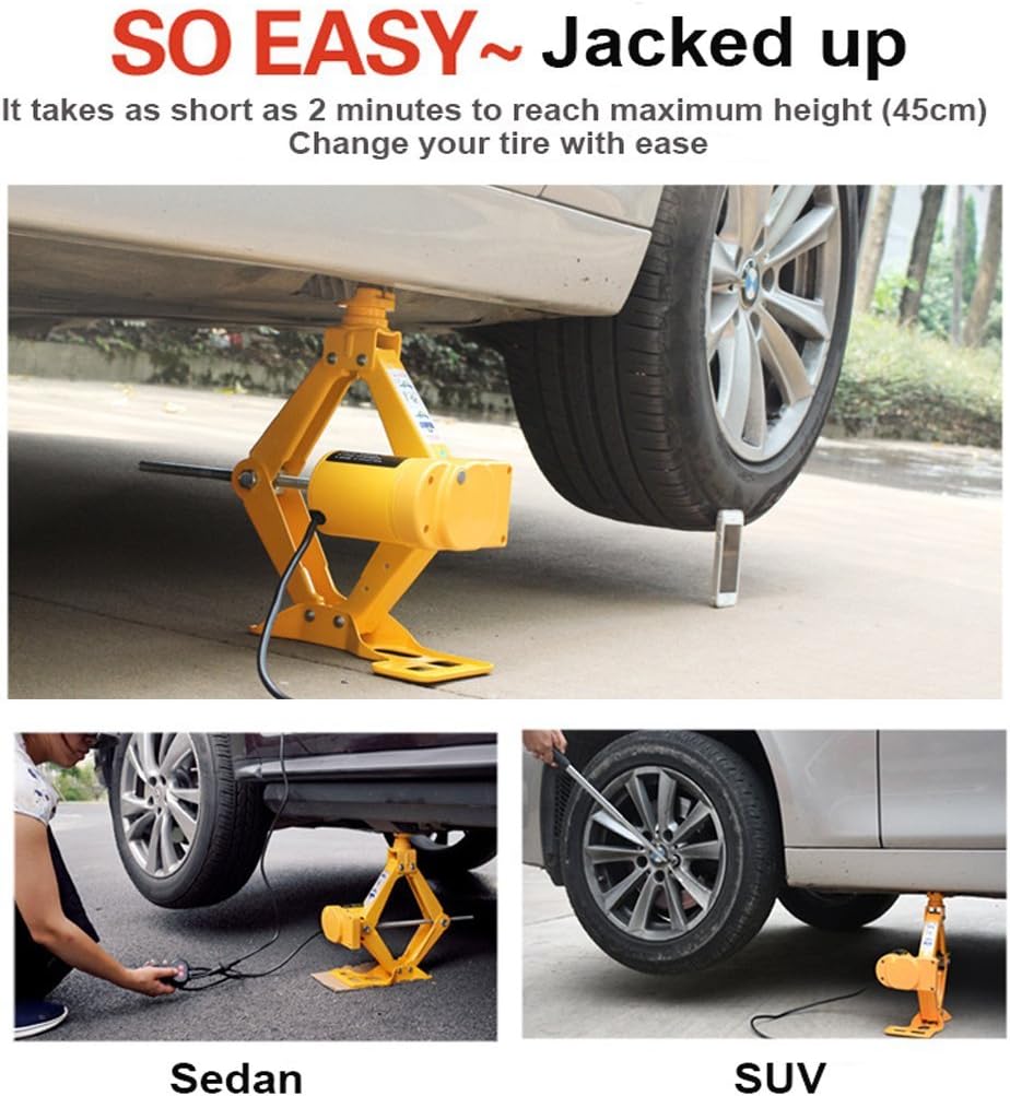 Electric Car Floor Jack 3 Ton 12V Scissor Lift for Sedans SUV with Remote Y242435